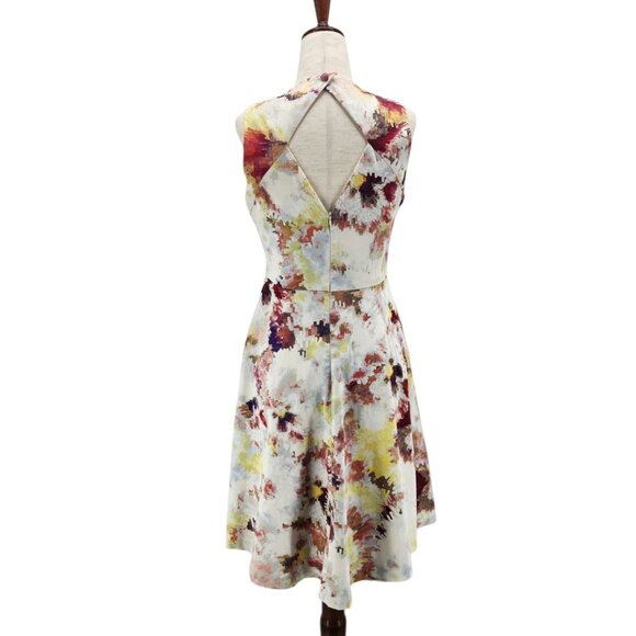 Hunter Bell New York Womens 4 Dress Kukka Tea Dress Abstract Floral Multicolor A - Picture 4 of 10
